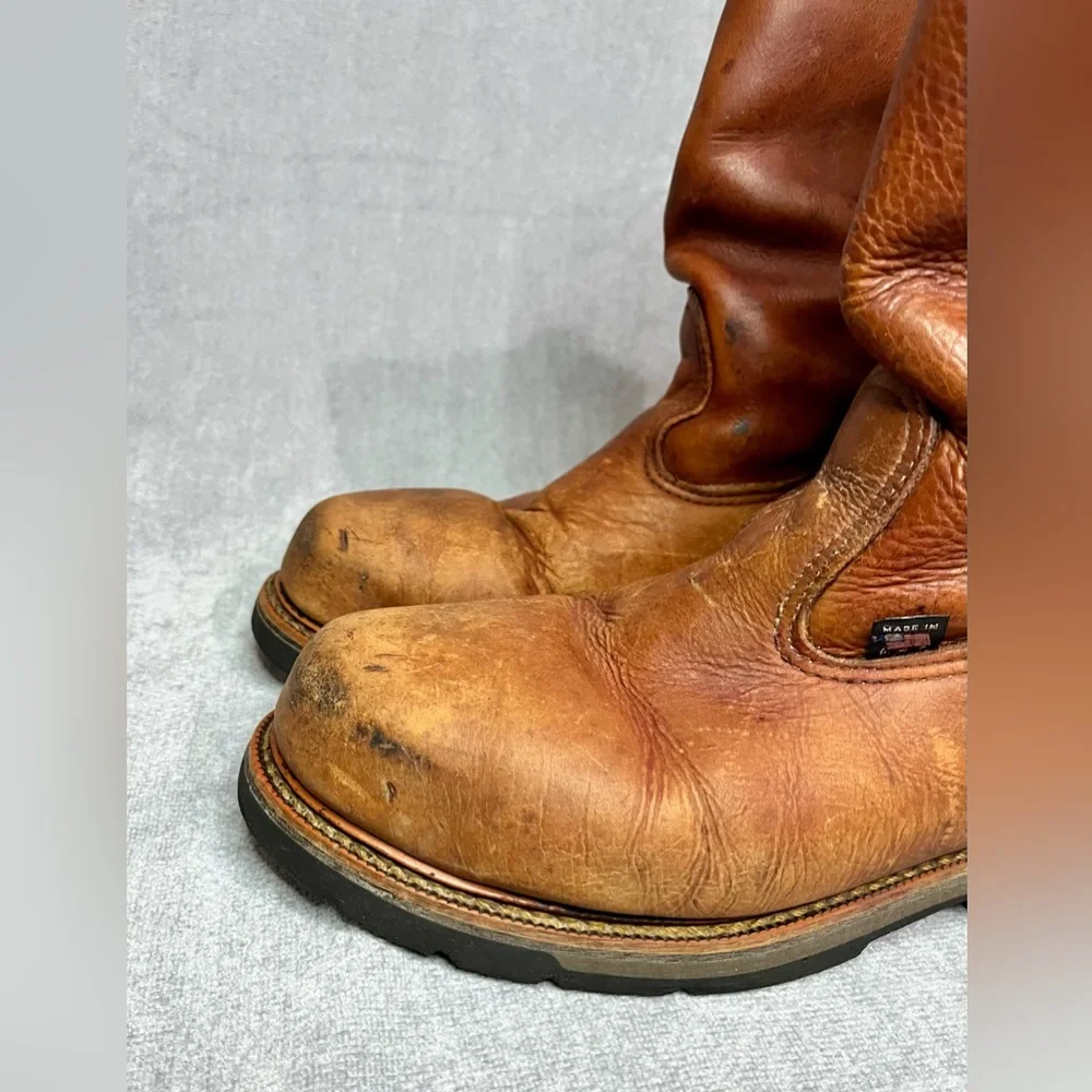 Thorogood American Heritage Distressed Men's Brown Leather Work Boots Size 9 EEE